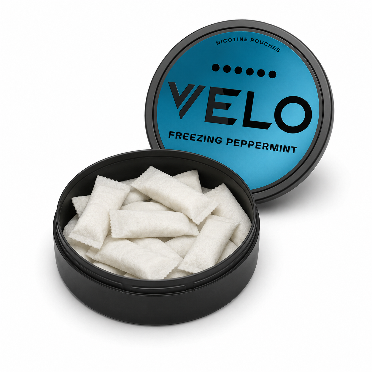 VELO Freezing Peppermint Max nicotine pouch can